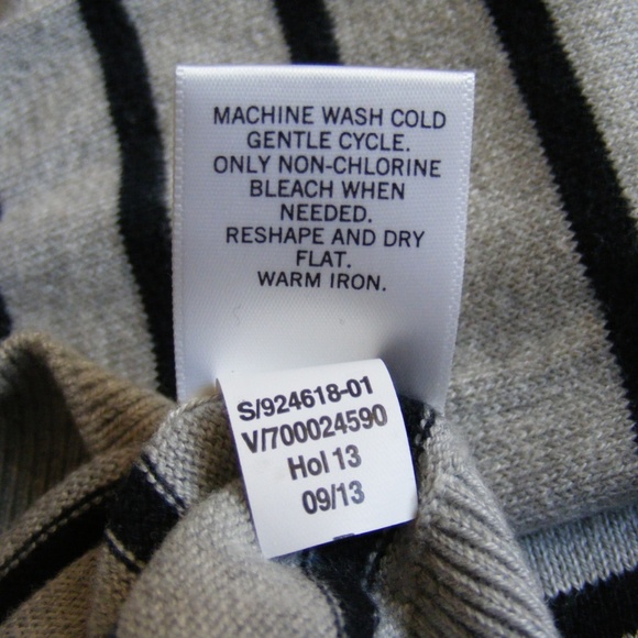 Banana Republic Sweater Hoodie Striped Gray Navy Blue Small S EUC - Picture 11 of 12